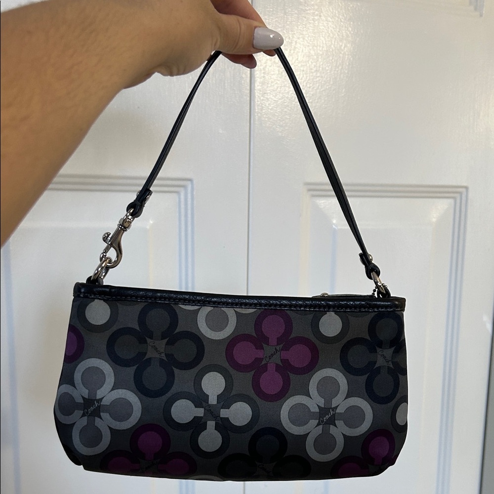 Coach Vintage Black and Gray Mini Bag with Purple Accents - Picture 3 of 10